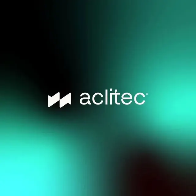 Aclitec logo, geometric, minimal, light