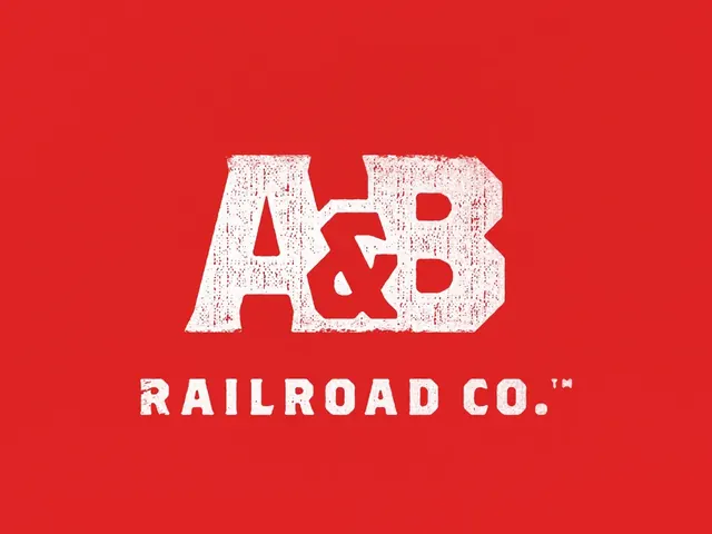 Adrian & Blissfield Railroad logo, minimal, light