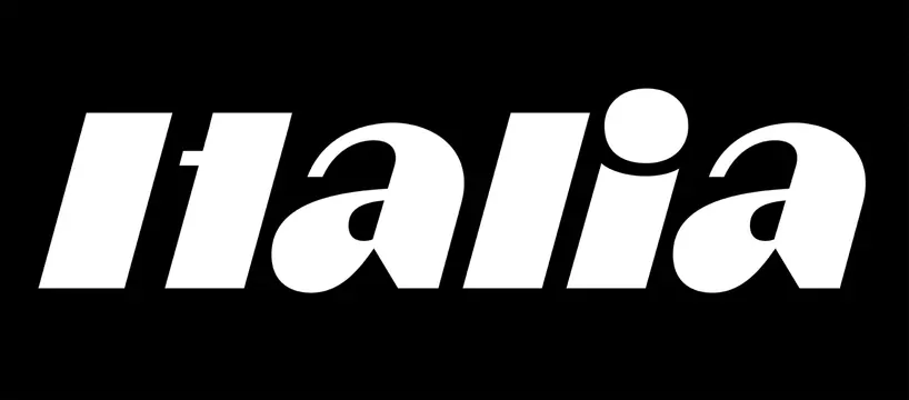 Italic sans-serif type specimen on black, minimal, geometric, dark