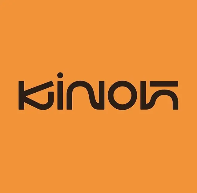 Kinfolk orange wordmark, minimal, geometric, warm
