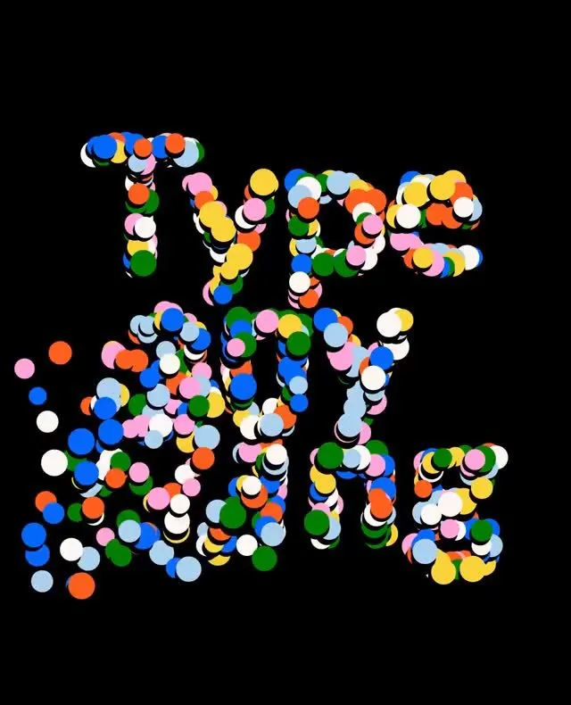 Bubble-letter 'TYPE' poster, maximalist, playful, vibrant