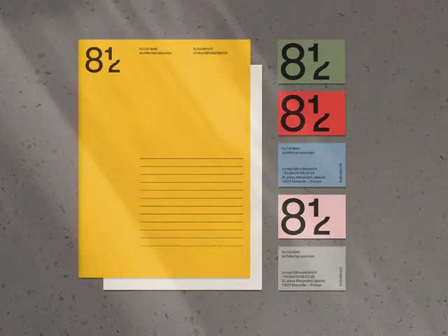 Stacked geometric mark identity, minimal, geometric, warm