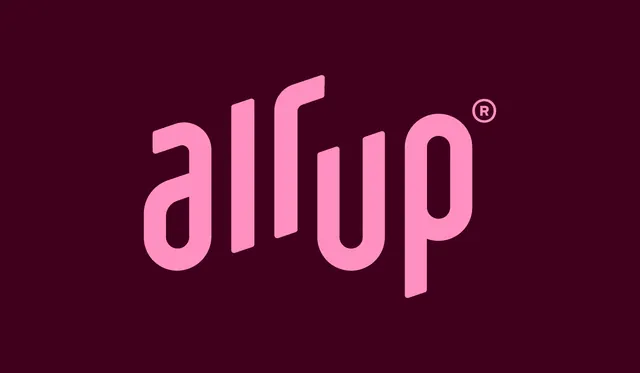 air up pink wordmark on deep plum, minimal, typographic, dark