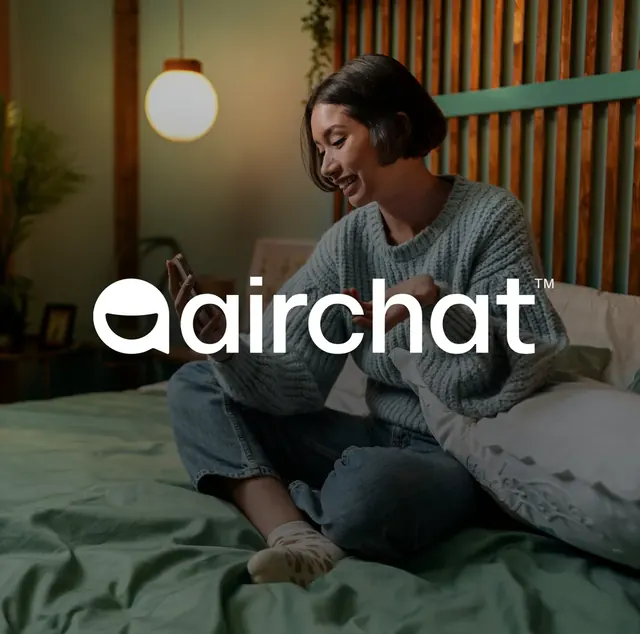 Airchat logo, geometric, minimal, light