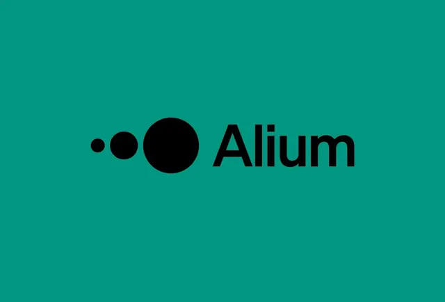 Alium logo, geometric, minimal, dark