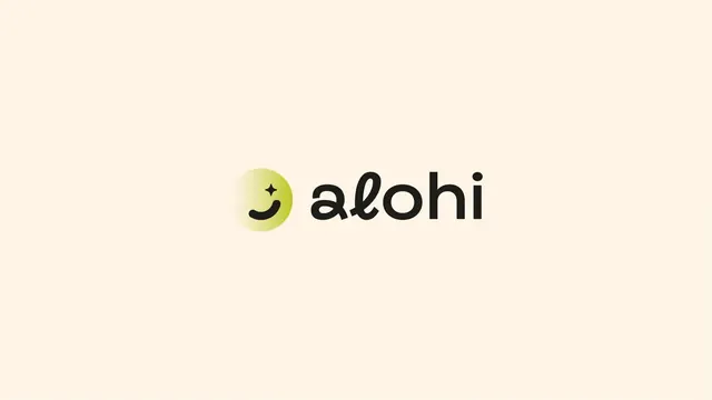 Alohi logo, geometric, minimal, dark
