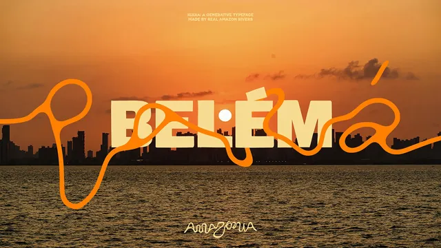 Amazonia Igara generative typeface Belem frame, photographic, typographic, warm
