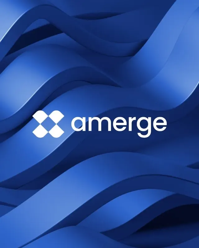 Amerge logo, geometric, minimal, light