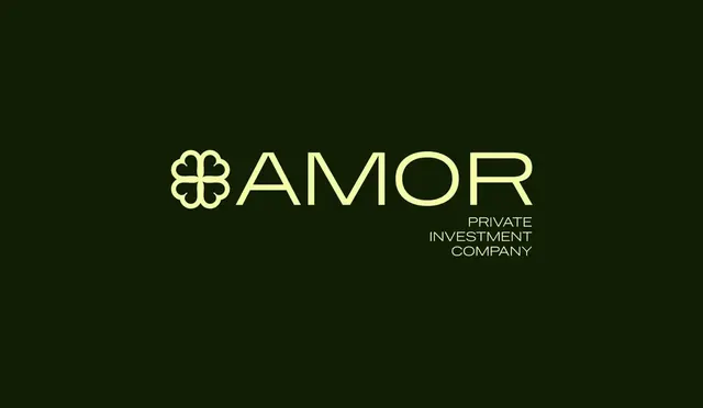 Amor logo, geometric, minimal, warm