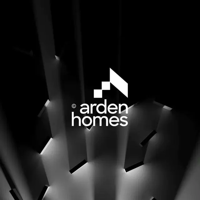 Arden Homes logo, geometric, minimal, light