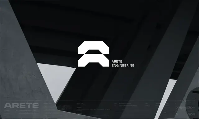 Arete logo, geometric, minimal, light
