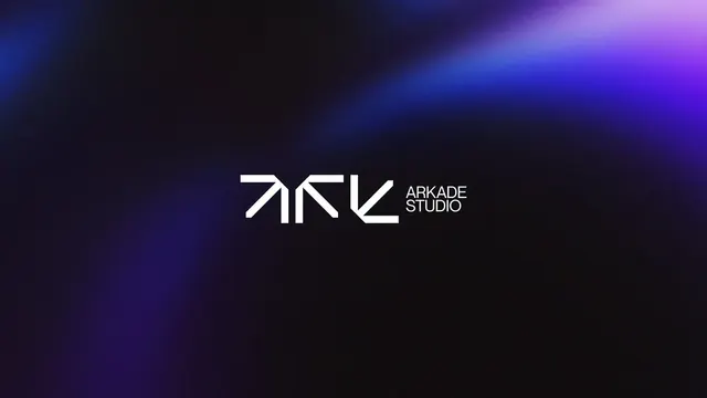 Arkade Studio logo, geometric, minimal, light
