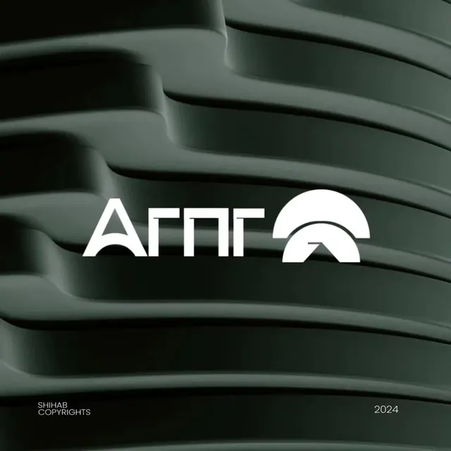 Arnr logo, geometric, minimal, light