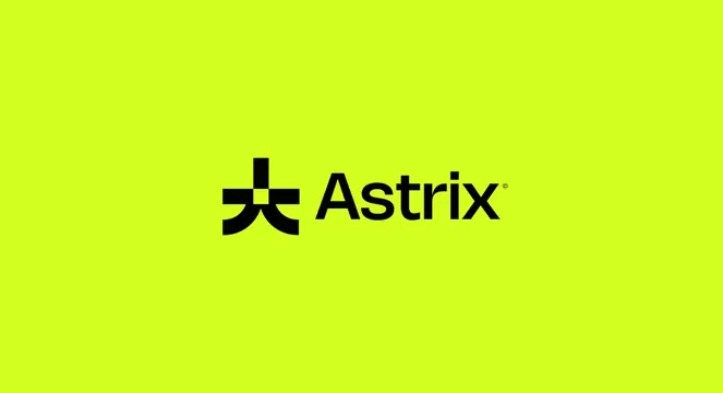 Astrix logo, geometric, minimal, dark