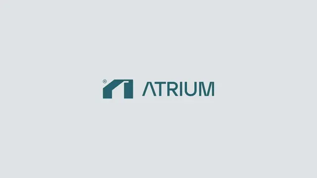 Atrium logo, geometric, minimal, cool