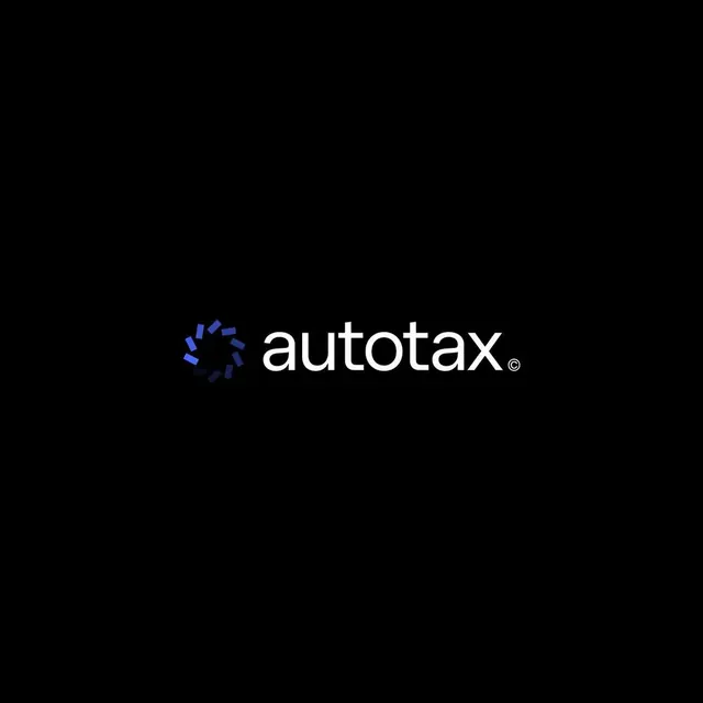 Autotax logo, geometric, minimal, light