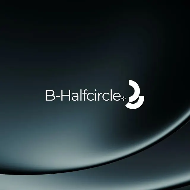 B-Halfcircle logo, geometric, minimal, light