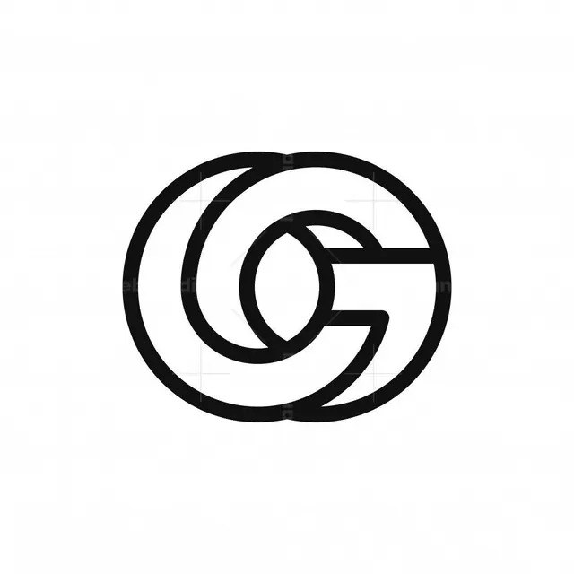 Letter OG or GO Logo, minimal, geometric, dark