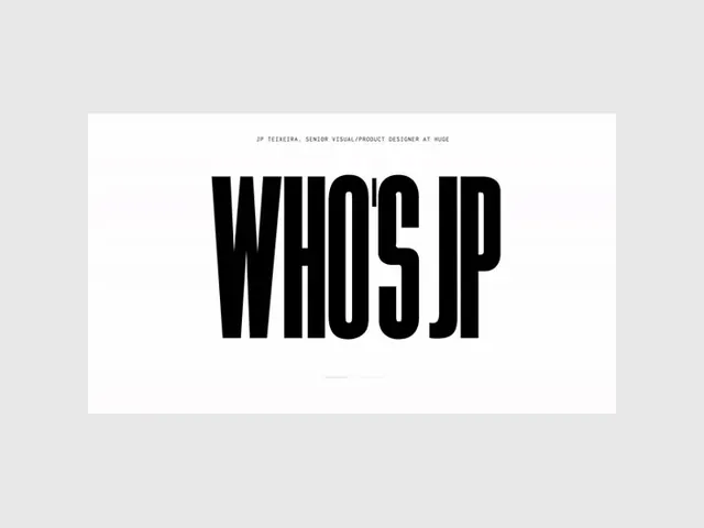 WHOISJP bold display specimen, minimal, technical, dark