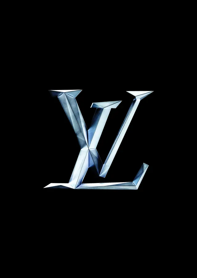 Stylized Letter V Logo, 3d-render, luxury, high-contrast