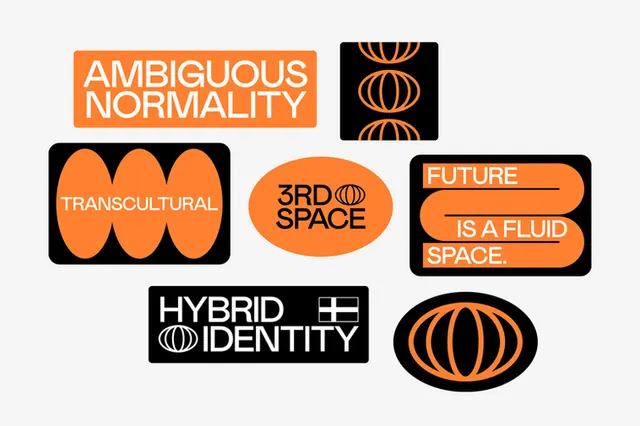 Ambiguous Normality conceptual identity system, geometric, flat, dark