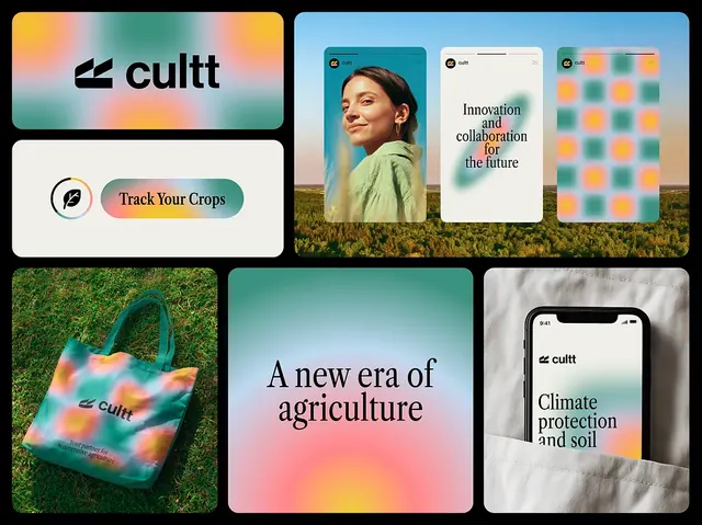 Cultt: organic tech brand identity system, minimal, corporate-clean, light