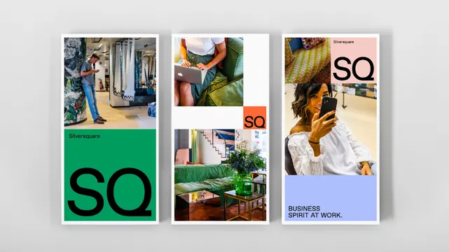 SQ brand identity triptych, minimal, editorial, light