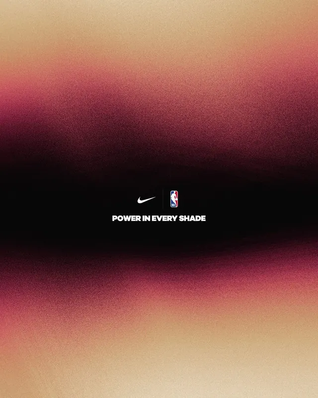 Nike and NBA co-branded gradient type specimen, minimal, gradient-heavy, dark