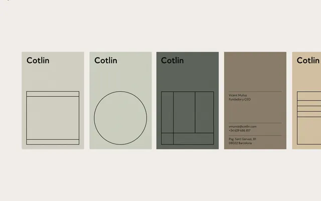 Cotlin typeface system specimen cards, minimal, corporate-clean, light