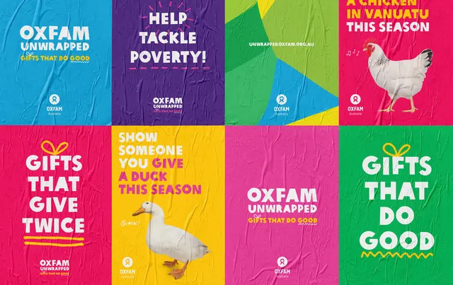 OXEAM Campaign Grid, minimal, corporate-clean, vibrant