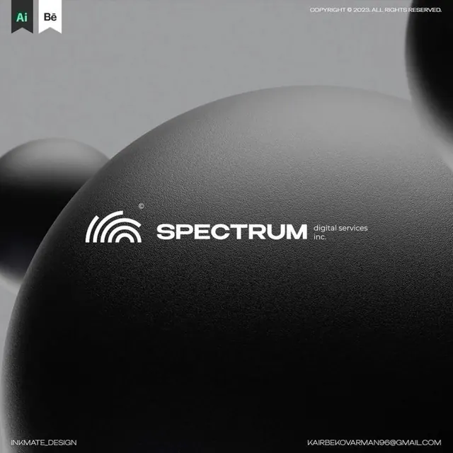 Spectrum Digital Services minimalist mark, minimal, abstract, dark