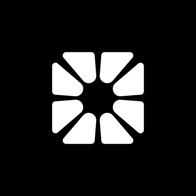 Radial segmented logo, minimal, geometric, light