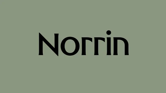 Norrin typeface on sage background, minimal, monochrome, monochrome