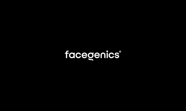 Facegenics wordmark on black, minimal, dark-mode, dark
