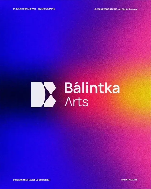 Balintka Arts logo, geometric, minimal, light