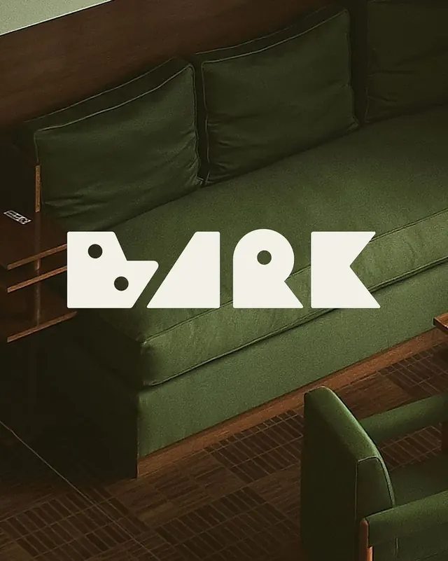 Bark logo, geometric, minimal, light