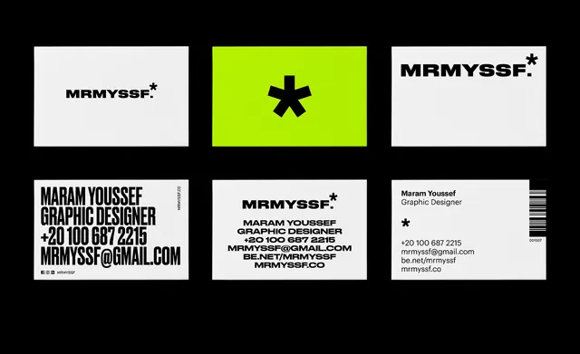 Lime-green accent identity system business cards, minimal, corporate-clean, dark