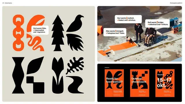 Modular abstract shapes event branding, minimal, organic, dark