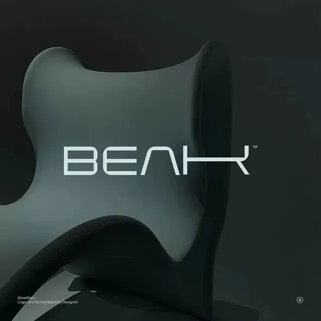Beak logo, minimal, geometric, light