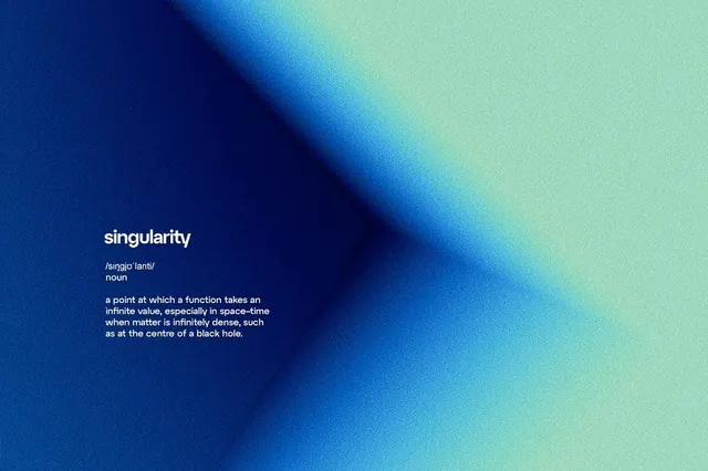 Singularity gradient mark with diagonal sweep, abstract, minimal, cool