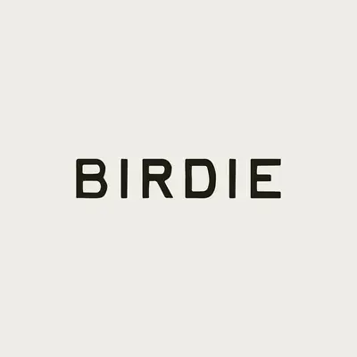 Birdie logo, geometric, minimal, dark
