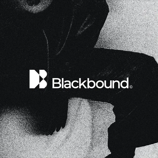 Blackbound logo, geometric, minimal, light