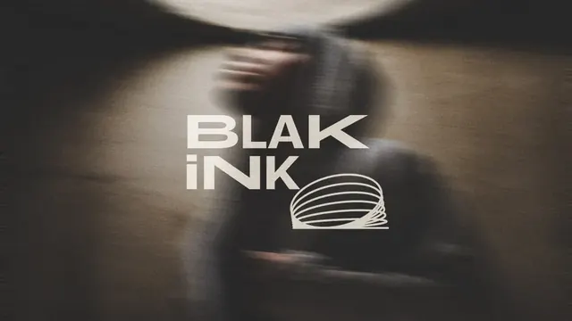 BlakInk logo, geometric, minimal, light