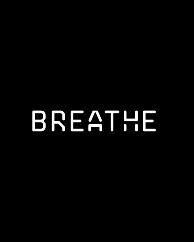 Breathe logo, geometric, minimal, light