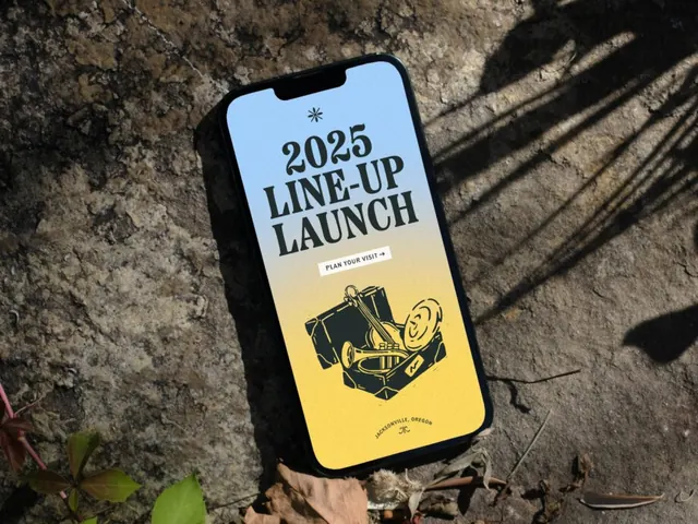 Britt lineup launch phone mockup on stone, photographic, illustrated, warm
