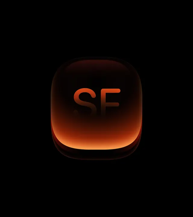 SF Logo Icon, minimal, gradient-heavy, dark