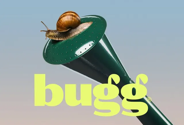 Bugg logo, minimal, warm