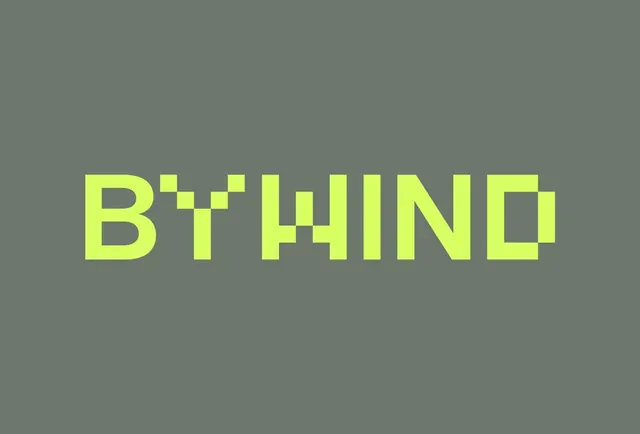 Bywind logo, geometric, line-art, warm