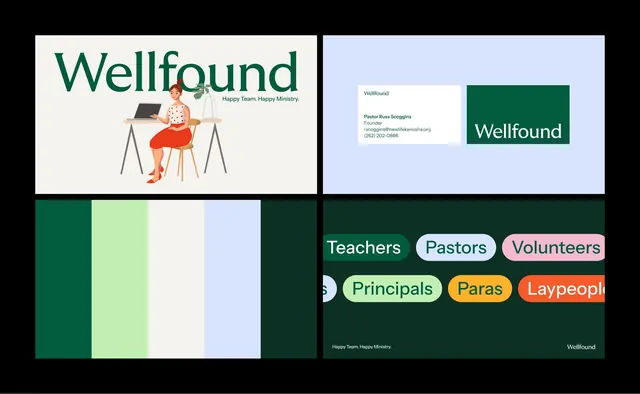Wellfound nonprofit identity system, flat, corporate-clean, cool