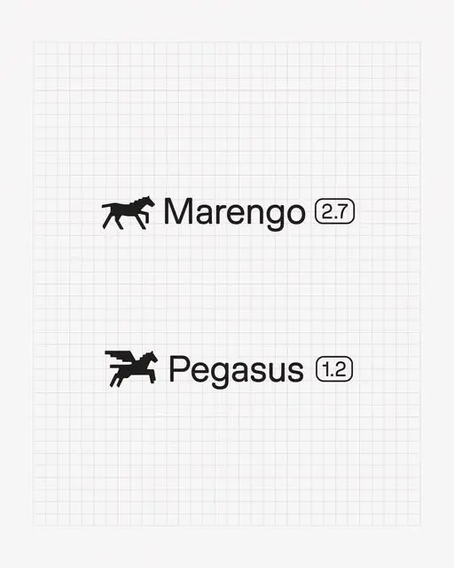Minimalist animal icon system with version labels, minimal, swiss, dark